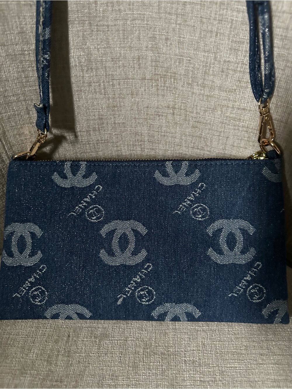 Denim Crossbody Bag in Dark Blue - Picture 4 of 8